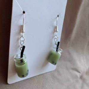 🛍 Green Tea Boba Earrings